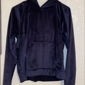 Black velvet hoodie